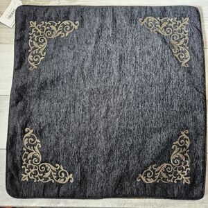 J. Queen New York Terra Euro Pillow Sham in Black with Glittering Gold New